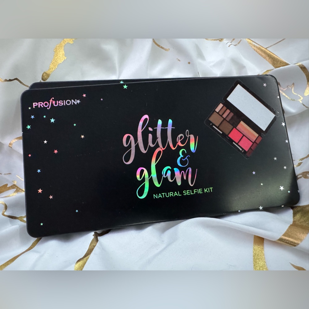 Profusion Cosmetics Glitter & Glam Eyeshadow Palette- Pink, Brown, White